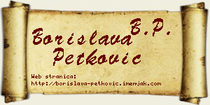 Borislava Petković vizit kartica